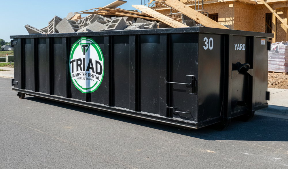 30-yard construction site dumpster